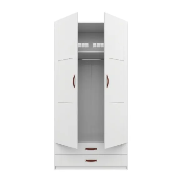 LIFETIME Kidsrooms Kledingkast 2-Deurs - 2 Laden - White Wash