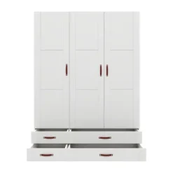 LIFETIME Kidsrooms Kledingkast 3-Deurs - 4 Laden - White Wash