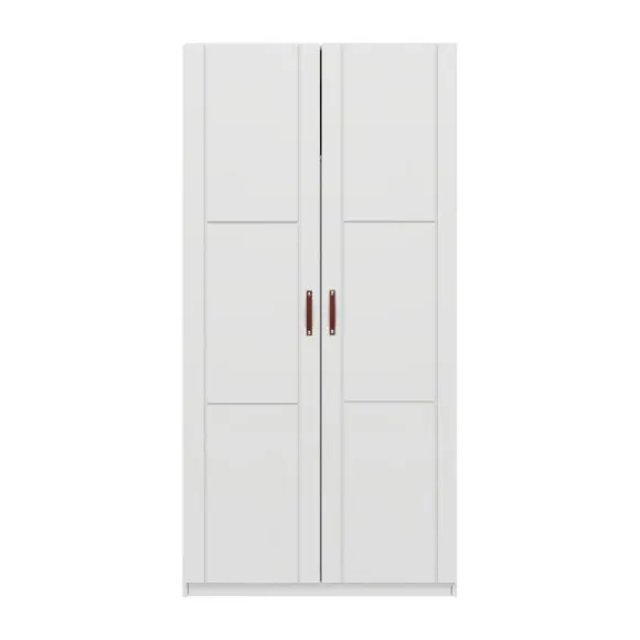 LIFETIME Kidsrooms Kledingkast 2-Deurs - Tussenwand - White Wash