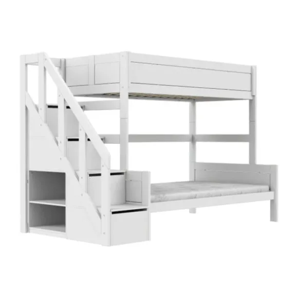 LIFETIME Kidsrooms Stapelbed Family Met Trapkast - Premium - 90/120 x 200 cm