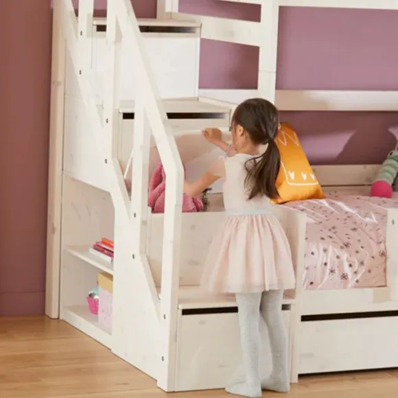 LIFETIME Kidsrooms Stapelbed met Trapkast – 90×200 cm – Premium Rolbodem
