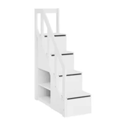 LIFETIME Kidsrooms Trap / Boekenkast Voor Verhoogde Hoogslaper Whitewash