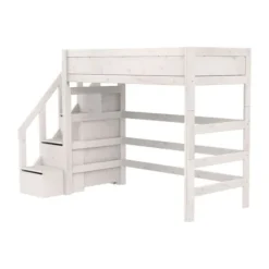 LIFETIME Kidsrooms Hoogslaper met Trapkast – 90×200 cm – Premium Rolbodem