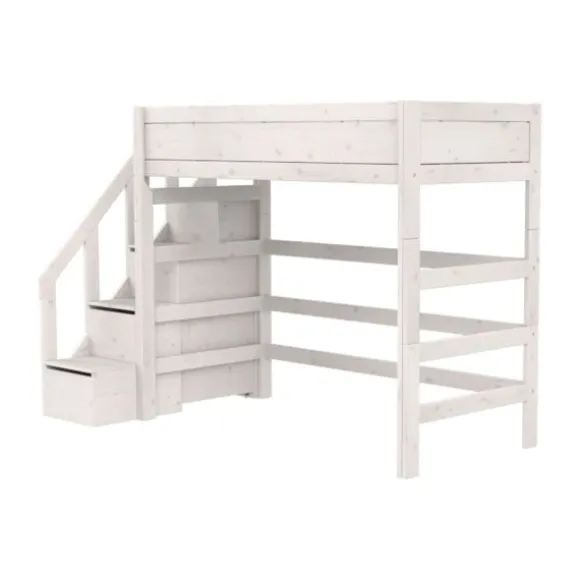 LIFETIME Kidsrooms Hoogslaper met Trapkast – 90×200 cm – Premium Rolbodem