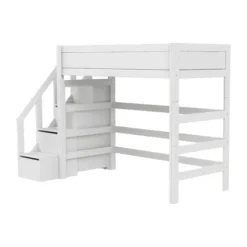 LIFETIME Kidsrooms Hoogslaper met Trapkast – 90×200 cm – Premium Rolbodem