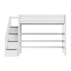 LIFETIME Kidsrooms Hoogslaper met Trapkast – 90×200 cm – Premium Rolbodem