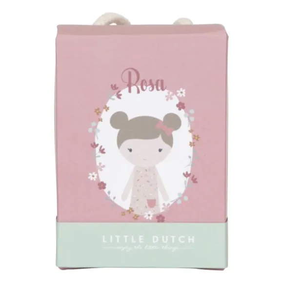 Little Dutch Little Pink Flowers Knuffelpop - Rosa - 10 cm