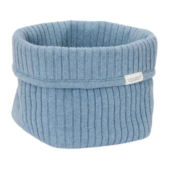 Little Dutch Pure Commodemandje Klein - 15 x 15 x 15 cm - Gebreid - Denim Blue