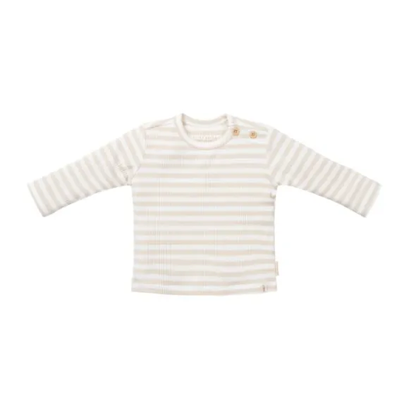 Little Dutch Stripe T-shirt - Lange Mouw - Mt. 50 – Zand/Wit