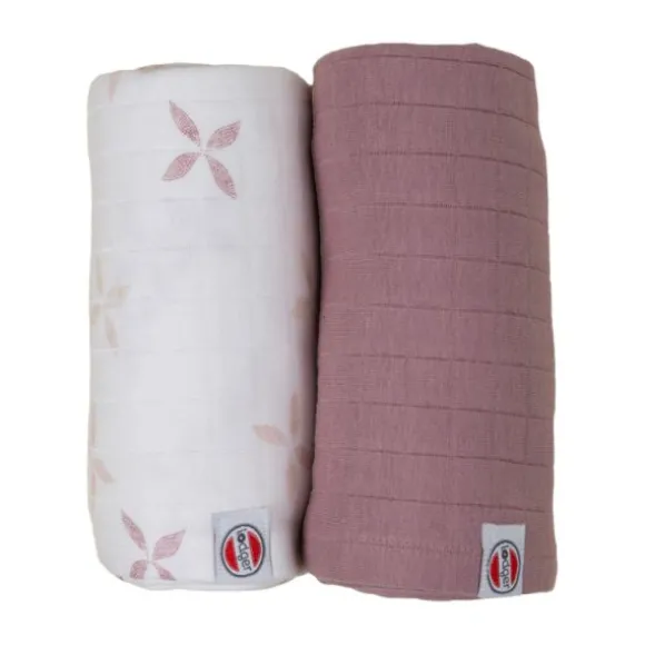 Lodger Hydrofieldoek - 2 Stuks - 110 x 110 cm - Matcha - Powder / Rose