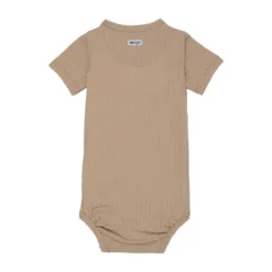 Lodger Seersucker Overslagromper - Korte Mouw - Mt. 56 - Beige