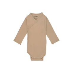 Lodger Seersucker Overslagromper - Lange Mouw - Mt. 50 - Beige