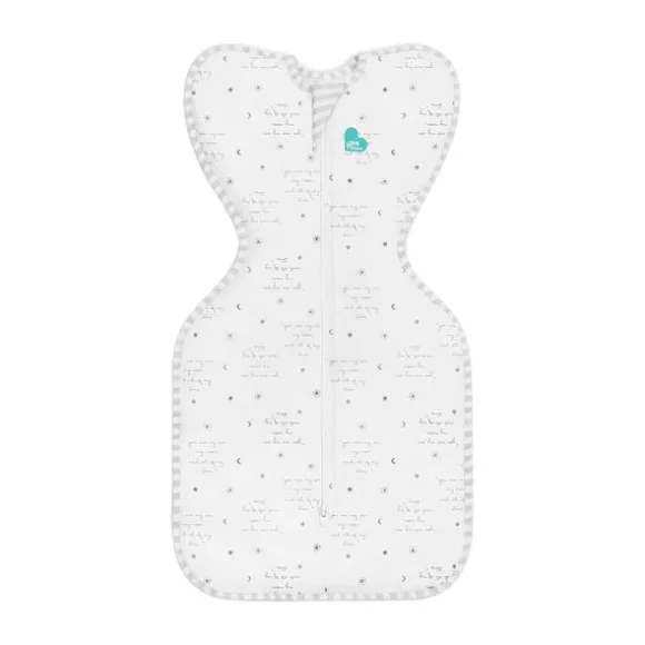 Love to Dream Inbakerslaapzak - Swaddle Up™ - 0-3 Maanden - Wit met Tekst
