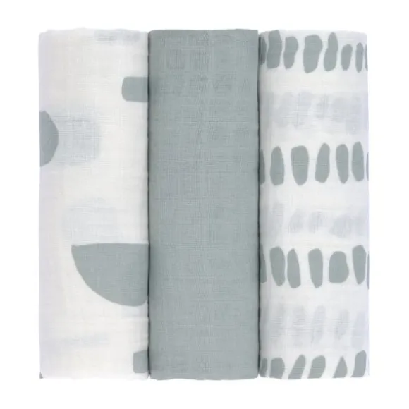 Lässig Hydrofiele Doeken - Strokes Silver Grey - 3 Stuks - 85 x 85 cm