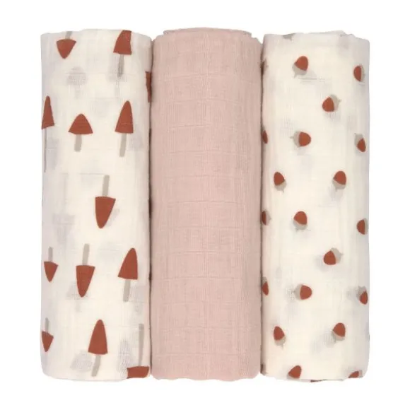 Lässig Little Forest Swaddle Powder Pink 3 Stuks