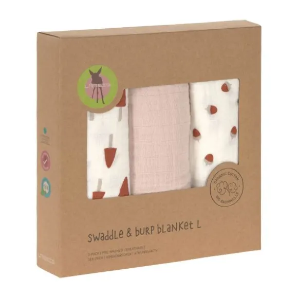 Lässig Little Forest Swaddle Powder Pink 3 Stuks
