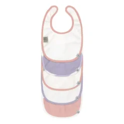 Lässig Slabbetjes Set van 5 - Happy Fruits - Peach/Pastel Lilac