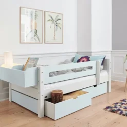 Manis-h Combinatiebed Met Lattenbodem En 2 Lades - MIMER - 90x200 cm