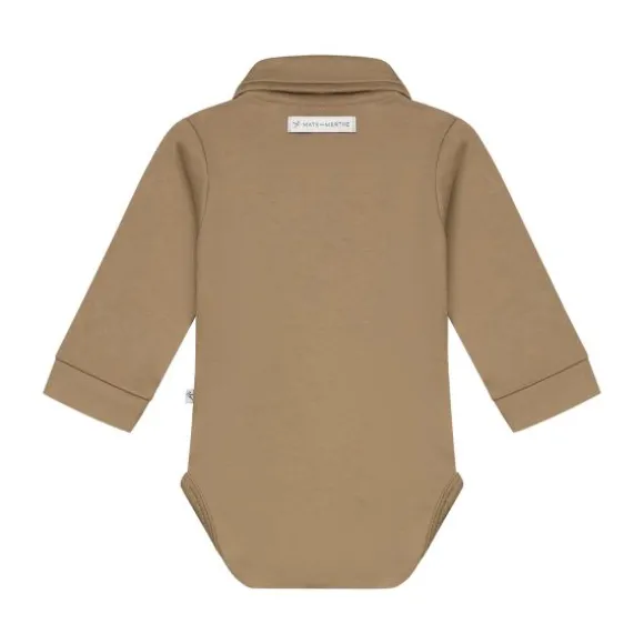 Mats & Merthe Body Met Kraag - Taupe - Maat 1 Mnd