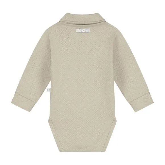Mats & Merthe Noah Romper Met Kraag Lange Mouw light Brown 1 Mnd