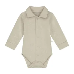 Mats & Merthe Noah Romper Met Kraag Lange Mouw light Brown 3 Mnd