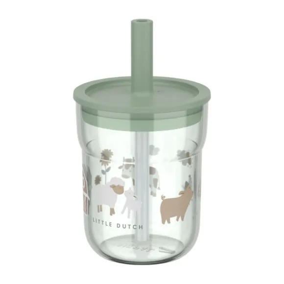 Mepal Little Farm Kinderglas Met Rietje Mio - 250 ml