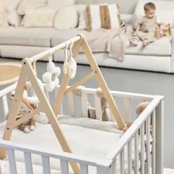 Meyco Baby Knots Boxkleed - 77 x 97 cm - Soft Sand