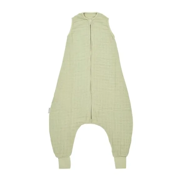Meyco Baby Uni Zomer Slaapoverall Jumper - 104 cm - Pre-Washed Hydrofiel - Soft Olive