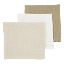Meyco Hydrofiele Washandjes - 3 stuks - 20x17 cm - Natural / Jeans Blue / Indigo