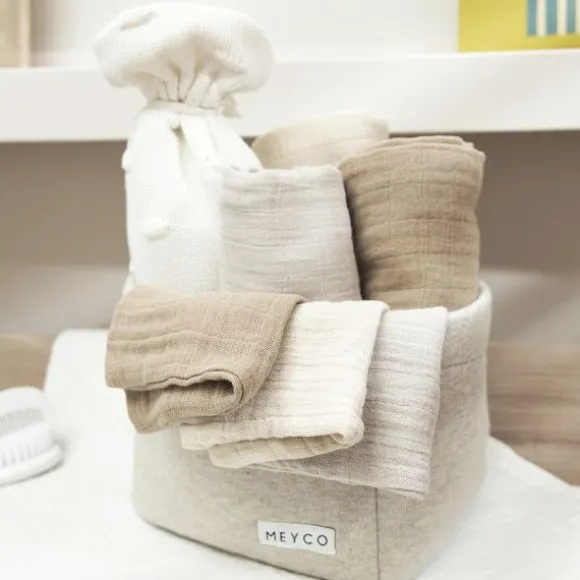 Meyco Hydrofiele Washandjes - 3 stuks - 20x17 cm - Natural / Jeans Blue / Indigo