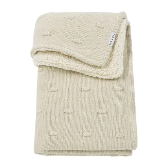 Meyco Ledikantdeken Knots Teddy - 100 x 150 cm - Soft Sand