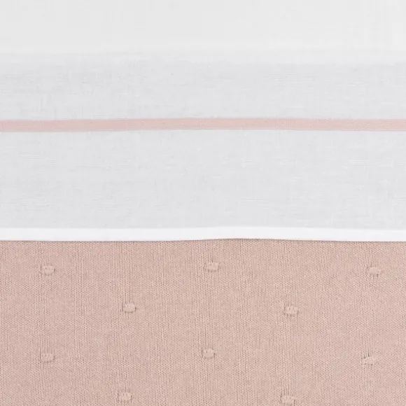 Meyco Ledikantlaken Wit Met Bies 100 x 150 cm Soft Pink