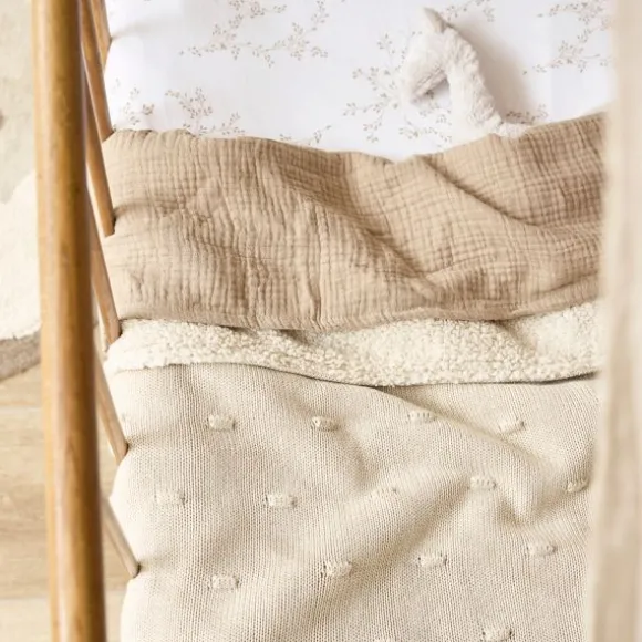 Meyco Wiegdeken Knots Teddy - 75 x 100 cm - Soft Sand