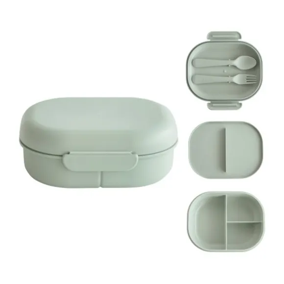 Mushie - Lunchbox Incl. Bestek - Sage