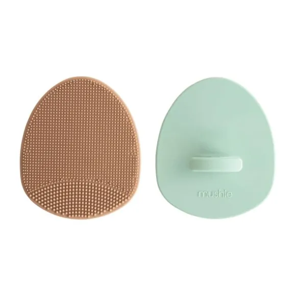 Mushie Cradle Cap Brush 2-Pack - Blush/Shifting Sand