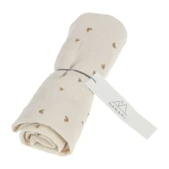 Nanami Heart Hydrofiel Luier - 60 x 65 cm - Latte Naturel