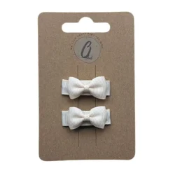 Ootje Kadootje Babyhaarclipjes - Grosgrain Mini - Ivory - 2 st.