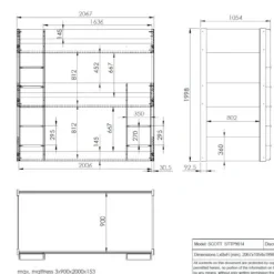 Scott Triple Stapelbed - Wit - 90 x 200 cm