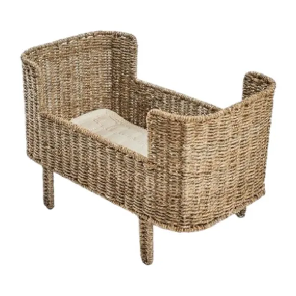 Smallstuff Poppenbed - Rosaline - Natural Seagrass