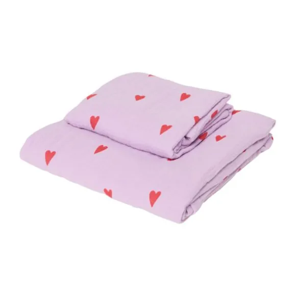 Studio Noos Swaddle - Natural Hearts - 120x120 cm
