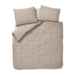 Town & Country Gingham Dekbedovertrek - 140 x 220 cm - Taupe