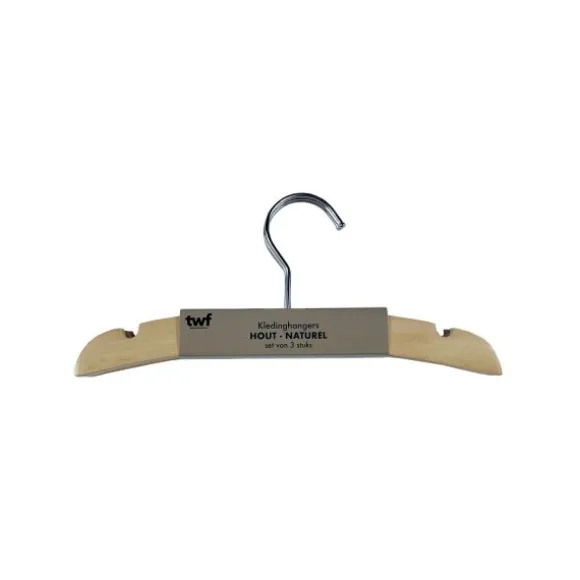 TWF Kledinghanger - 3 Stuks - Hout Clay