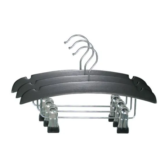 TWF Kledinghanger Met Clips - 3 Stuks - Hout Wit