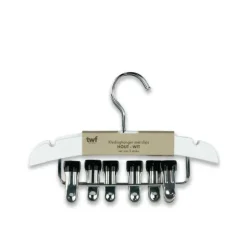 TWF Kledinghanger Met Clips - 3 Stuks - Hout Wit