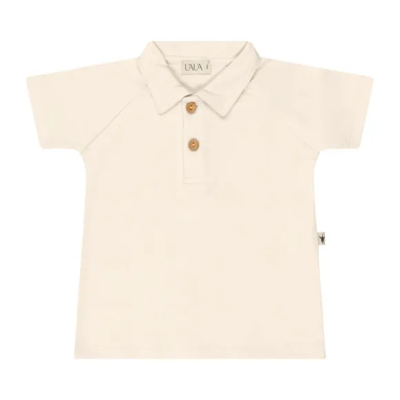 UAUA Polo T-Shirt Korte Mouwen - 3-6 Mnd - Crema