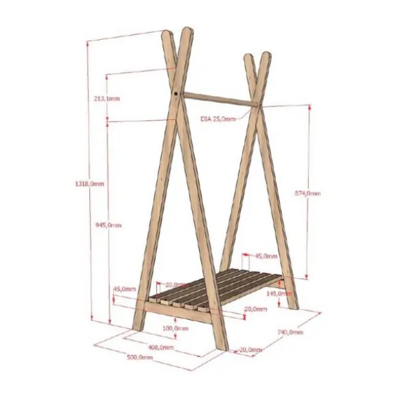 Vipack Kledingrek - Forrest - Nature Eik
