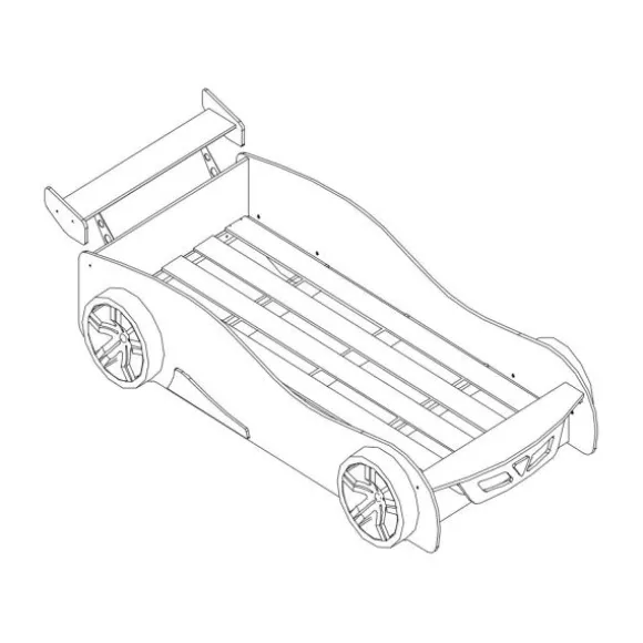 Vipack Lemans Autobed Rood 90 x 200 cm