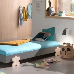 Vipack Modulo Bed 90 x 200 Cm Puzzle Grijs