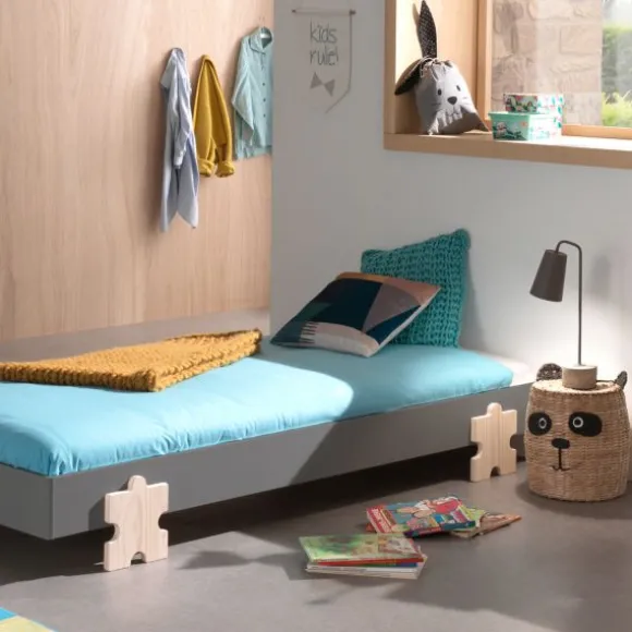 Vipack Modulo Bed 90 x 200 Cm Puzzle Grijs