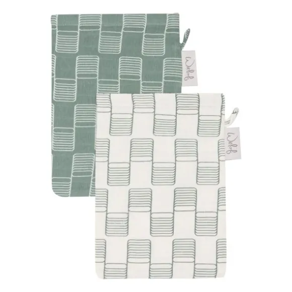 Witlof For Kids Sticky Stripes Washandjes - 2 Stuks